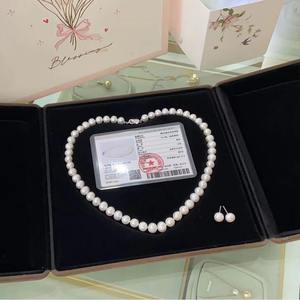 Ensemble de bijoux de mode pour la fête des mères et la fête des femmes 2025, perles d'eau douce sans noyau de 8 à 9 mm, collier et boucles d'oreilles en argent S925, cadeau - Product Image 2