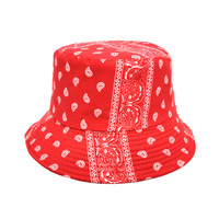 Topi Bucket pelindung matahari dua sisi, topi Bucket pelindung matahari gaya etnik, Vintage, trendi, Retro, model nelayan, busana jalanan