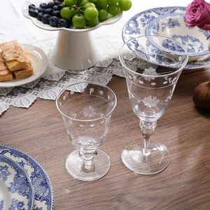 Service de table en verre gravé de fleurs et de feuilles multicolores, moderne, luxueux, fait main, de haute qualité, pour la location et la vente de mariage - Product Image 3