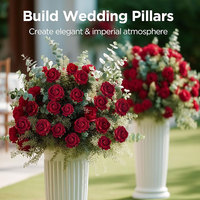 ODIS Großhandel Realistische Samt-Rosen mit Langem Stiel in Rot und Weiß, Künstliche Blumen für Hochzeiten, Valentinstag, Events, Großmengen, Individuelle Farben