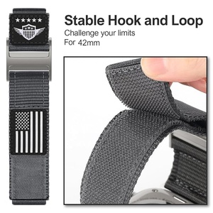 สายไนลอนยุทธวิธีที่ทนทานสำหรับนาฬิกาสปอร์ตขนาด 20 มม. สายไนลอนสำหรับผู้ชายพร้อมลายธงประดับดาว - Product Image 3