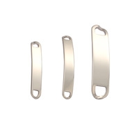 Conector de Barra Curva Personalizado con Nombre, Arcoíris, 1.5*6*39, Conector de Pulsera de Acero Inoxidable, Rectangular, en Blanco, para Fabricación de Pulseras DIY