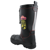 ANBEN FIRE RJX/AB-R-Bottes de pompier en cuir véritable avec embout en acier anti-incendie bottes de pompier ignifuges