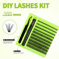Kit Bulu Mata Palsu Faux Mink Fan Eyelash Cluster, Bulu Mata Custom 8-16mm Mega Volume 10D-20D, Kit Ekstensi Bulu Mata DIY, Bulu Mata Segmen Palsu