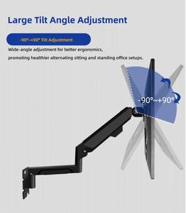 Swelix W3B máy tính khác Phụ Kiện Màu Đen <span class=keywords><strong>Wall</strong></span> Mount Màn hình máy tính xách tay màn hình đứng gas mùa xuân xoay cánh tay khung giá cho 10-36" - Product Image 6