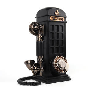 2024 पुराने जमाने के टेलीफोन ऑडियो गेस्ट बुक विंटेज स्टाइल ब्लैक रोटरी ऑडियो गाइड फोन बूथ के लिए - Product Image 4