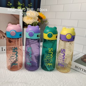 MeiSD Space Cup 520Ml Push Button Student Water Bottle Cartoon Design Bpa Free <b>Plastic</b> <b>Drinkware</b> - Product Image 4