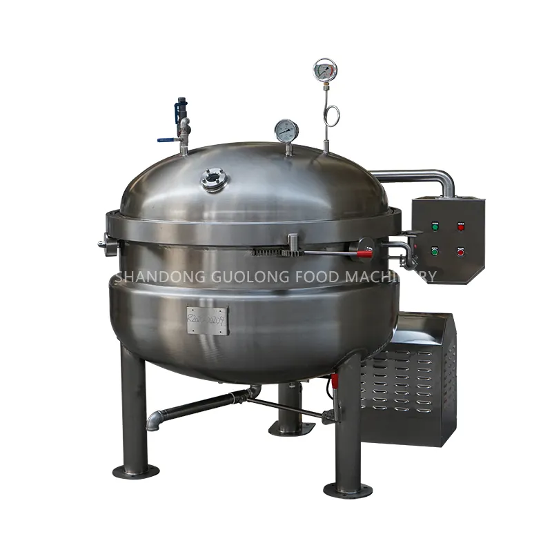 Food Processing Application 200L/300L/400L gas/electricity /steam Tilting Restaurant pressure kettle pot