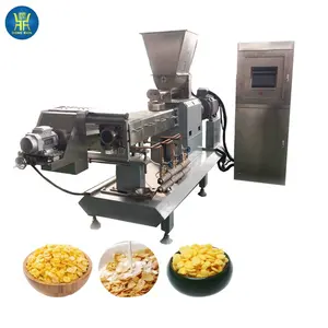 automatic industrial breakfast cereal cornflakes machine porridge flake extruder corn flakes extruder process line