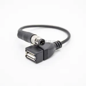 m8 wireable waterproof shielded sensor cable connector to USB2.0 Female