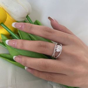 Dylam Best <b>Silver</b> <b>Ring</b> for Girlfriend Diamond Wedding Band Her Infinity Designer Small Engagement <b>Rings</b> Stunning <b>Set</b> Woman - Product Image 2