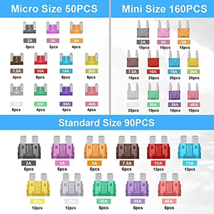 Kit de Surtido de Fusibles para Automóvil de Fábrica, 300 Piezas, 2A-40A, Juego Combinado de Fusibles de Cuchilla para Automóviles, Camiones y Vehículos - Product Image 2