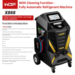 Nouvelle machine de récupération et de remplissage de réfrigérant AC entièrement automatique écran tactile 7 pouces X868 R134a <span class=keywords><strong>pour</strong></span> le nouveau système de <span class=keywords><strong>voiture</strong></span> à énergie et à huile - Product Image 2