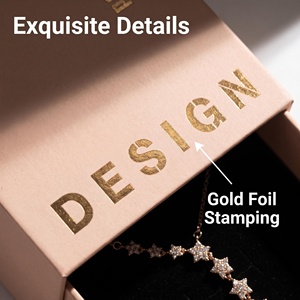 Exclusive Customized Star Necklace Box With Hot Stamping Design Rigid Jewelry Packaging High-End Matte Finish - Product Image 4