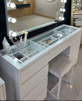Meuble de toilette moderne à miroir LED, avec 9 tiroirs, réglable, pour chambre à coucher, vente chaude, personnalisation
