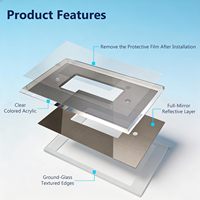 Cache-interrupteur personnalisé en acrylique transparent, panneau de protection en PMMA pour interrupteur mural, prise électrique, OEM ODM disponible