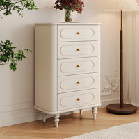 Commode en bois massif de style français pour chambre à coucher, armoire à tiroirs blanche pour rangement au bout du lit, salon