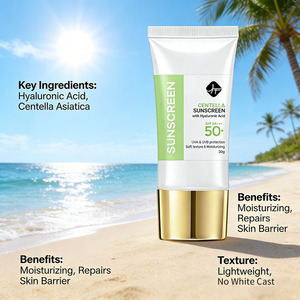 <span class=keywords><strong>Crema</strong></span> <span class=keywords><strong>Solare</strong></span> Coreana alla Centella SPF <span class=keywords><strong>50</strong></span>+ PA++++ Idratante <span class=keywords><strong>Protezione</strong></span> UV <span class=keywords><strong>Viso</strong></span> Senza Residui Bianchi Private Label OEM ODM Logo Personalizzato - Product Image 6