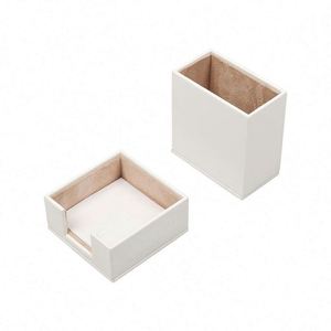 Double Desk Set with <b>Pen</b> <b>Box</b> and Note Paper Holder Desktop Organizer Accessory for Office Supplies - Product Image 2