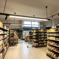 Diffuseur acrylique, éclairage sur rail LED linéaire, construction en aluminium moderne, haute efficacité 180LM/W, éclairage commercial pour supermarchés