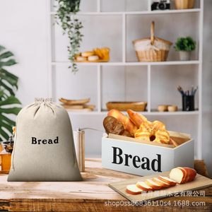Wooden Bread Box White Solid Color <b>Kitchen</b> Countertop Farmhouse <b>Storage</b> <b>Container</b> For Bread Baking Pastry - Product Image 3