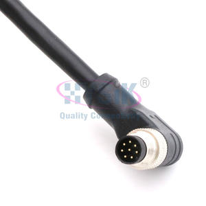Kabel Patch M8 8-Pole Male ke Female dengan Kontak Emas, Kabel Cordset Terlindungi EMI untuk Transmisi Data - Product Image 4