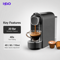 Machine à café à vapeur 20 bars, 1400W, réservoir d'eau de 600ml, volume de brassage réglable, plateau amovible, rouge, noir, gris, équipement à café pour la maison