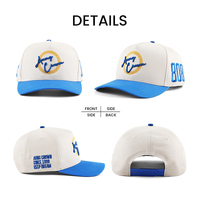 Casquettes de baseball unisexes personnalisées à 5 panneaux brodées, en tissu de coton, avec fermeture à pression réglable et visière incurvée, fabriquées en usine BSCI.