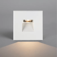 Lampadaire encastré en aluminium pour salle de bain IP54 Applique murale LED pour escalier 3-4w Intérieur Noir Lumineux Blanc Corps Lampe Applique LED