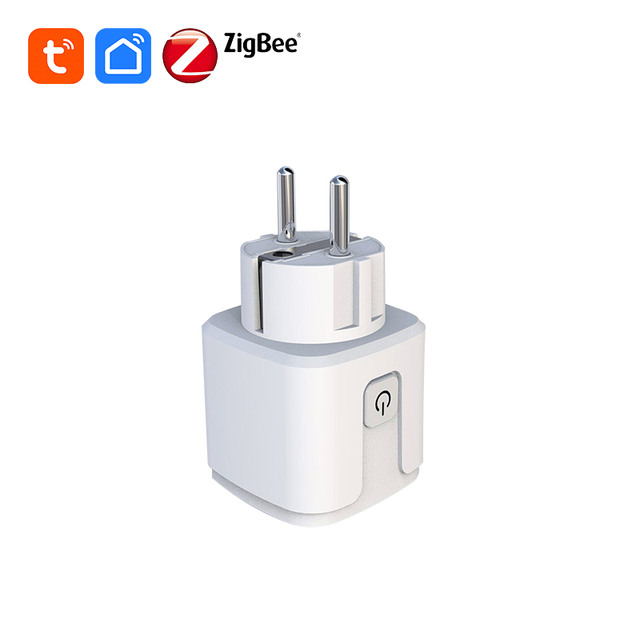 FY31 Tuya Zigbee Smart 16A French Plug with Energy Monitor Wi-Fi Enabled AC100-240V PC+ABS Fire Rated Power Socket