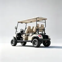 Voiturette de golf de luxe 4 places électrique avec sièges et couleurs personnalisables, résistante à la chaleur, batterie au lithium, rehaussée, tout-terrain, pour villas, hôtels, complexes hôteliers