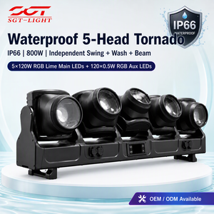 Luci <span class=keywords><strong>a</strong></span> Testa Mobile Rotanti Hot Selling TB5 TORNADO 5pz RGBW DMX512 LED 5x120W IP66 4-in-1 Beam/Wash/Strobe/Zoom per Esterni - Product Image 1