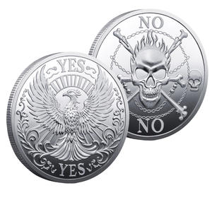 عملة تذكارية معدنية مطلية بتصميم ثلاثي الأبعاد لجمجمة العنقاء، مصنوعة يدويًا من الحديد، متوفرة باللون البرونزي العتيق والفضي، تصميم مخصص مجاني - Product Image 2