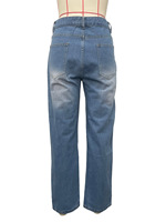 Jeans Tendance du Moment, Décontracté et Élégant, avec Broderies Diamant, Jeans Effilé Délavé pour Femme