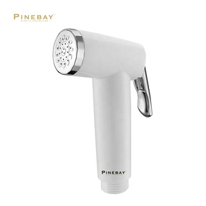 PINEBAY Stylish ABS White Shattaf Attachment Muslim Shower Floor Mounted Ceramic Siphonic One Piece Toilet Bidet Sprayer