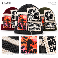 Bonnets personnalisés DYMF avec logo, patchs appliqués effilochés, style gothique punk, bonnets tricotés amples unisexes, vente en gros