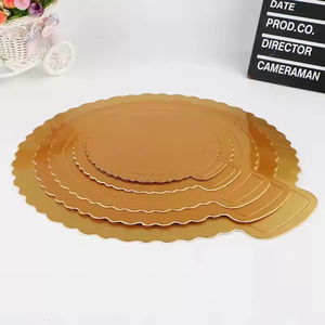 Bandeja de pastel redonda de grado alimenticio de diseño personalizado de 12 pulgadas Tablero de pastel dorado - Product Image 3