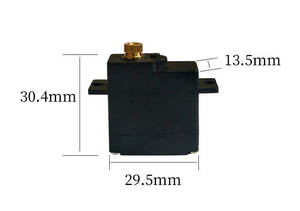 Support de moteur servo à bride noire avec bouton en laiton et sortie à trois fils pour systèmes robotiques et d'automatisation - Product Image 4