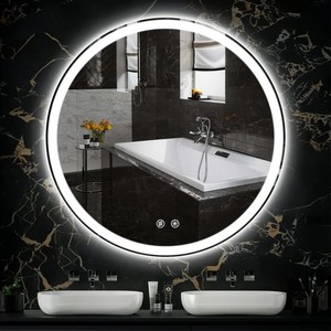 Customized <strong>Round</strong> Shape Smart Backlit Led Vanity Dressing <strong>Table</strong> <strong>Mirror</strong> With Touch Switch Silver <strong>Mirror</strong> Modern for Bathroom - Product Image 1