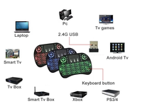 Keyboard Mini I8 Rii 2.4G Nirkabel dengan Lampu Latar, Air Mouse Touchpad I8