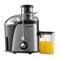 HALEY Elektrische Hoge Snelheid Centrifugaal Sapcentrifuge Draaiknop Snelheidsregeling Grijs Compact 500ml Enkelvoudige Beker Brede Invoer Fruitpers