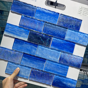 <span class=keywords><strong>Mosaico</strong></span> <span class=keywords><strong>para</strong></span> Piscina al por Mayor, 300*300, Azul Iridiscente Irregular, Azulejos de Vidrio <span class=keywords><strong>para</strong></span> Paredes de Baño y Cocina - Product Image 3
