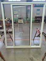 Ventana Abatible Moderna de PVC CHANGYI con Puertas Corredizas de Vidrio Doble UPVC para Hoteles, Diseño de Marco de Plástico