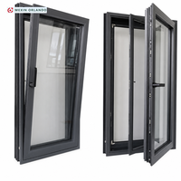Fenêtre à battant Mexin en aluminium à double vitrage triple vitrage, ouvrante ou à basculante, pour maison avec moustiquaire