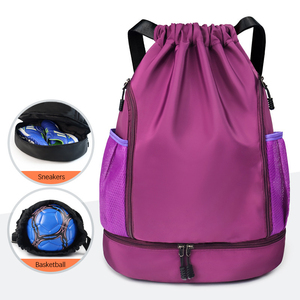 Customized Printed Logo Marathon Training <b>Drawstring</b> <b>Backpack</b> for Children and Adults - Product Image 2