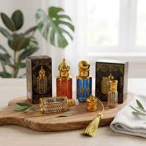 Botella de Perfume de Vidrio Personalizada Estilo Árabe <span class=keywords><strong>para</strong></span> Aceite de Oud, Botella de Cristal Vacía de Lujo de 3ml 6ml 12ml, Botella Roll-on con Aplicador de <span class=keywords><strong>Rodillo</strong></span> - Product Image 3