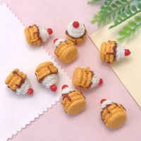 Vente flash : 100 pièces/lot, 15*20MM, mini décorations de gâteaux aux fruits 3D, ornements en résine à dos plat, breloques pour maison de poupée, décoration de cuisine