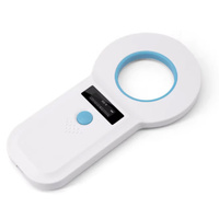 Lector de Microchip HUIERDUN HED001 134.2, Lector de Códigos de Barras FDX-B, Lector RFID para Ganado, Plástico Blanco/Negro