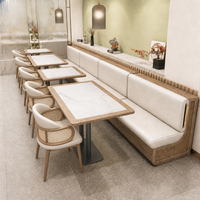Offre Spéciale : Banquette de Restaurant Moderne Personnalisée avec Dossier sur Mesure et Mousse Haute Densité, Intégrant une Table de Cuisson à Induction
