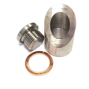 M18×1.5 SS304 45 °   Kit de raccord de soudure coudé + bouchon + joint en cuivre universel M18x1.5 45 °   Écrou de soudure cranté + jeu de bouchons hexagonaux - Product Image 1